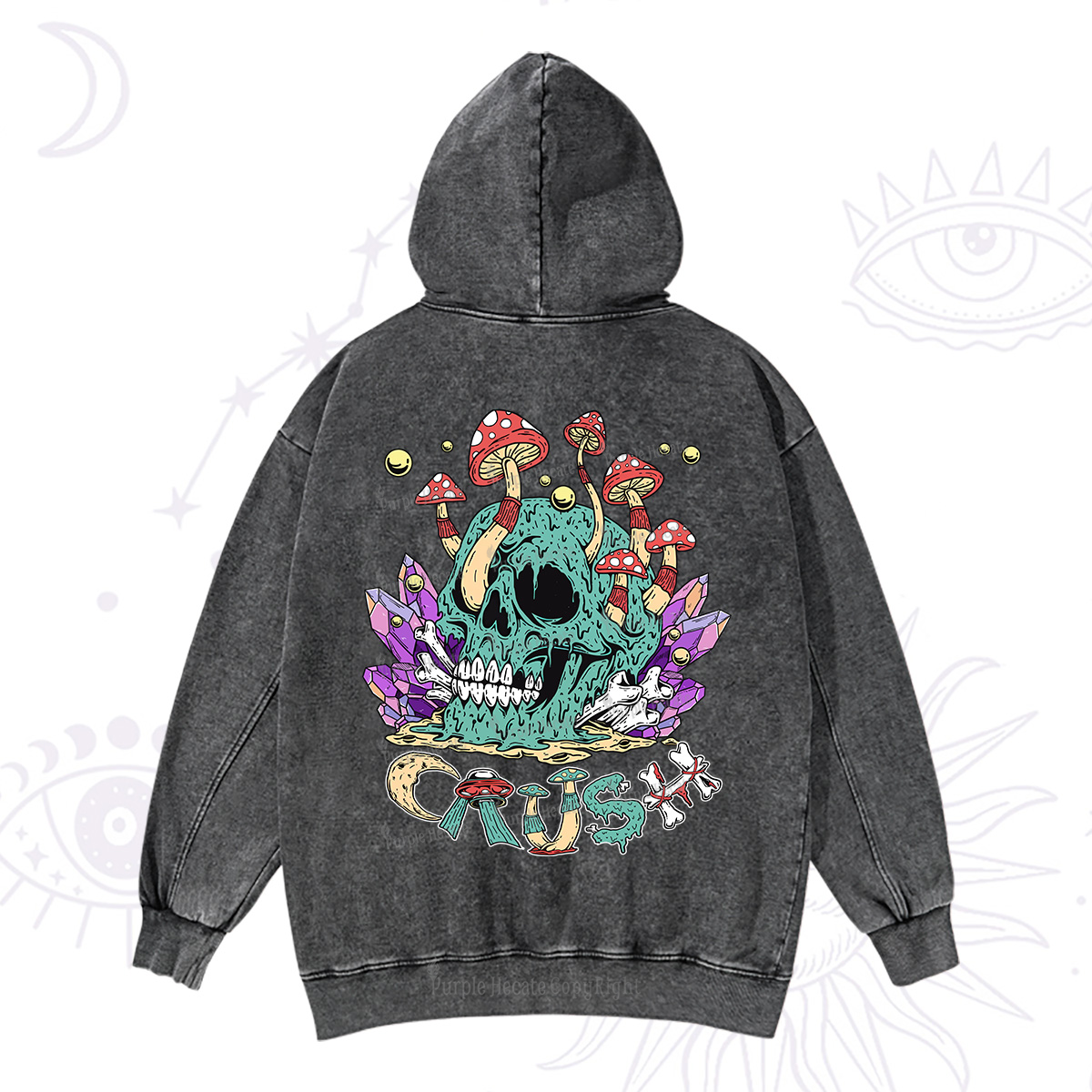 Purplehecate Magic Skeleton Washed Hoodie