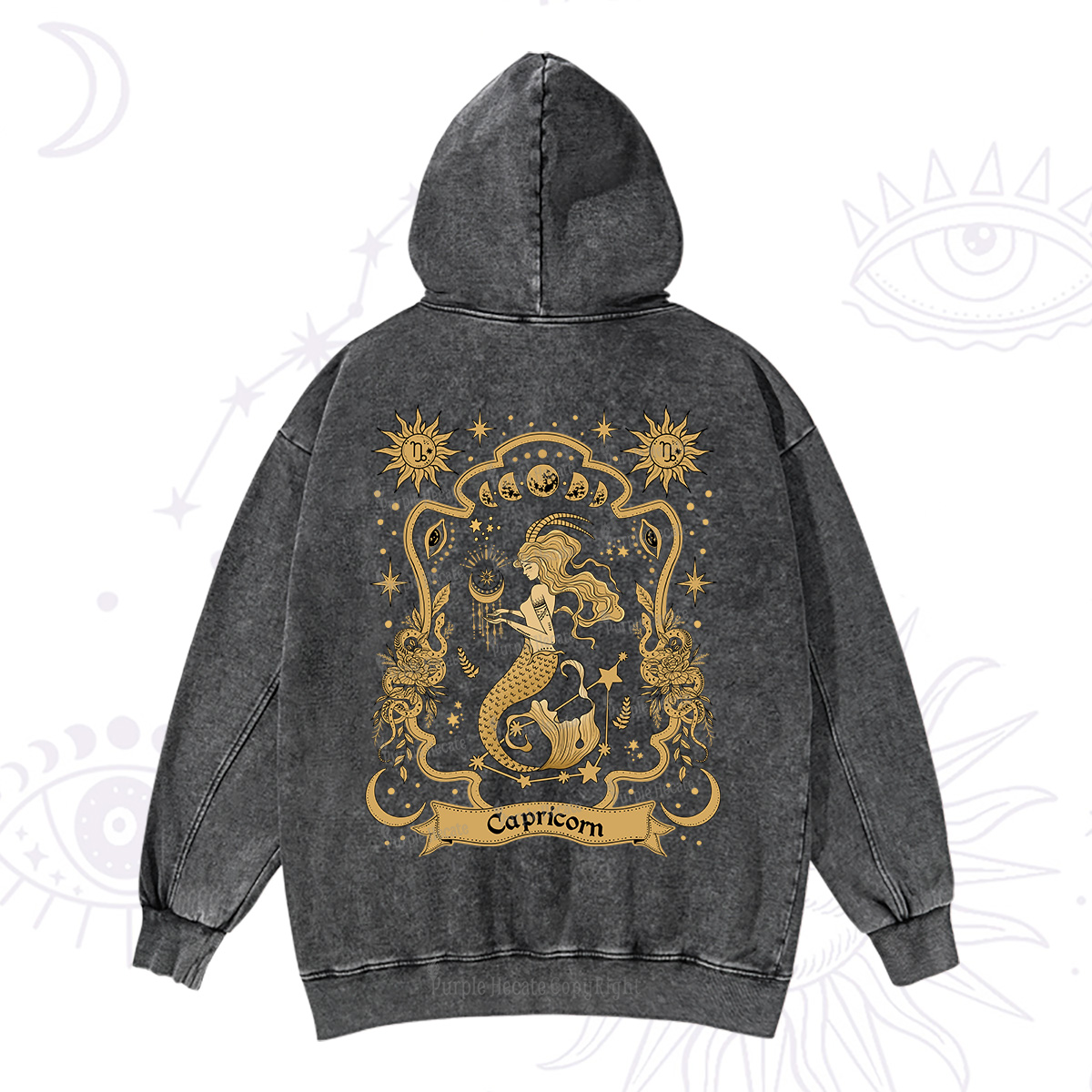 Purplehecate Capricorn' Astral Mirage Zodiac Washed Hoodie