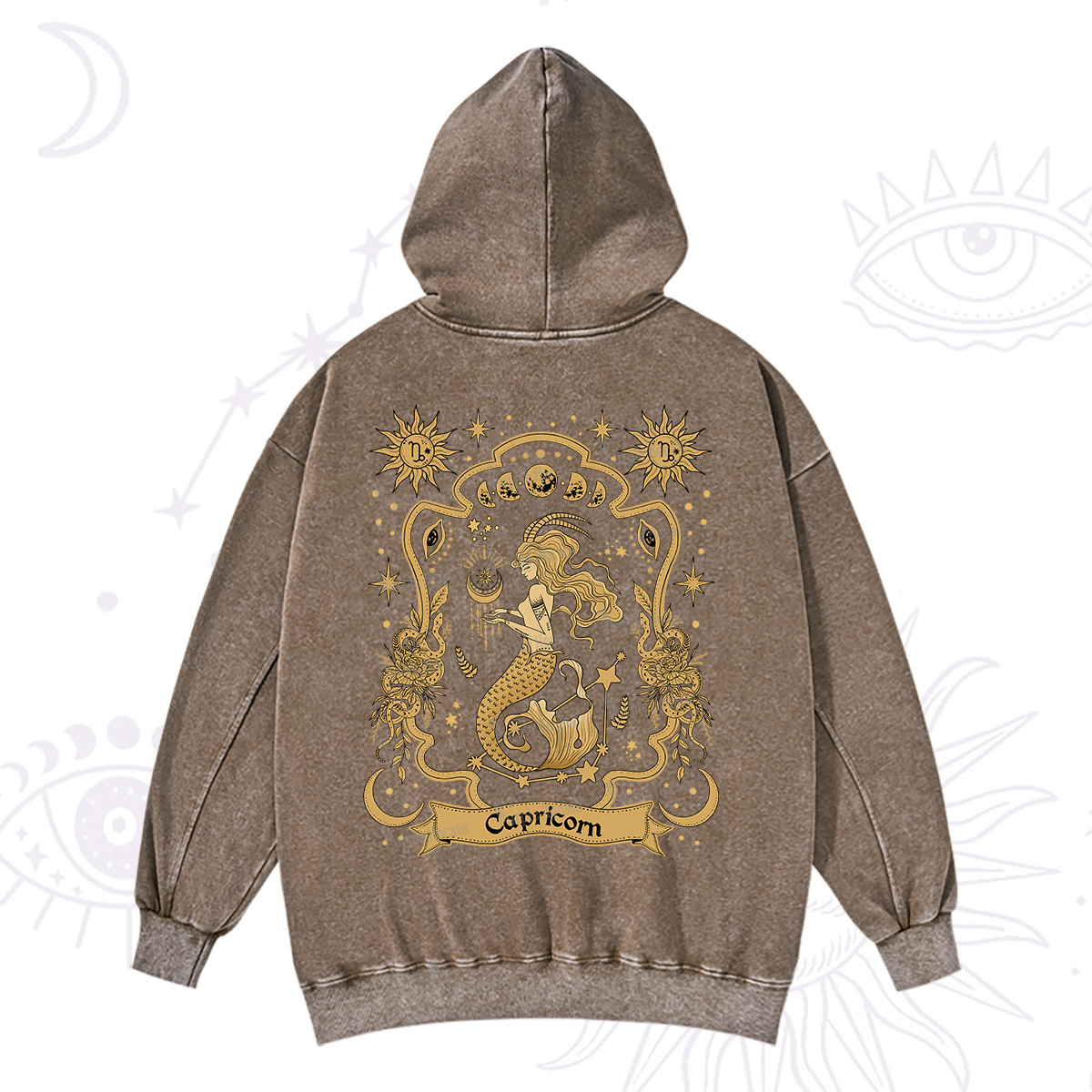Purplehecate Capricorn' Astral Mirage Zodiac Washed Hoodie