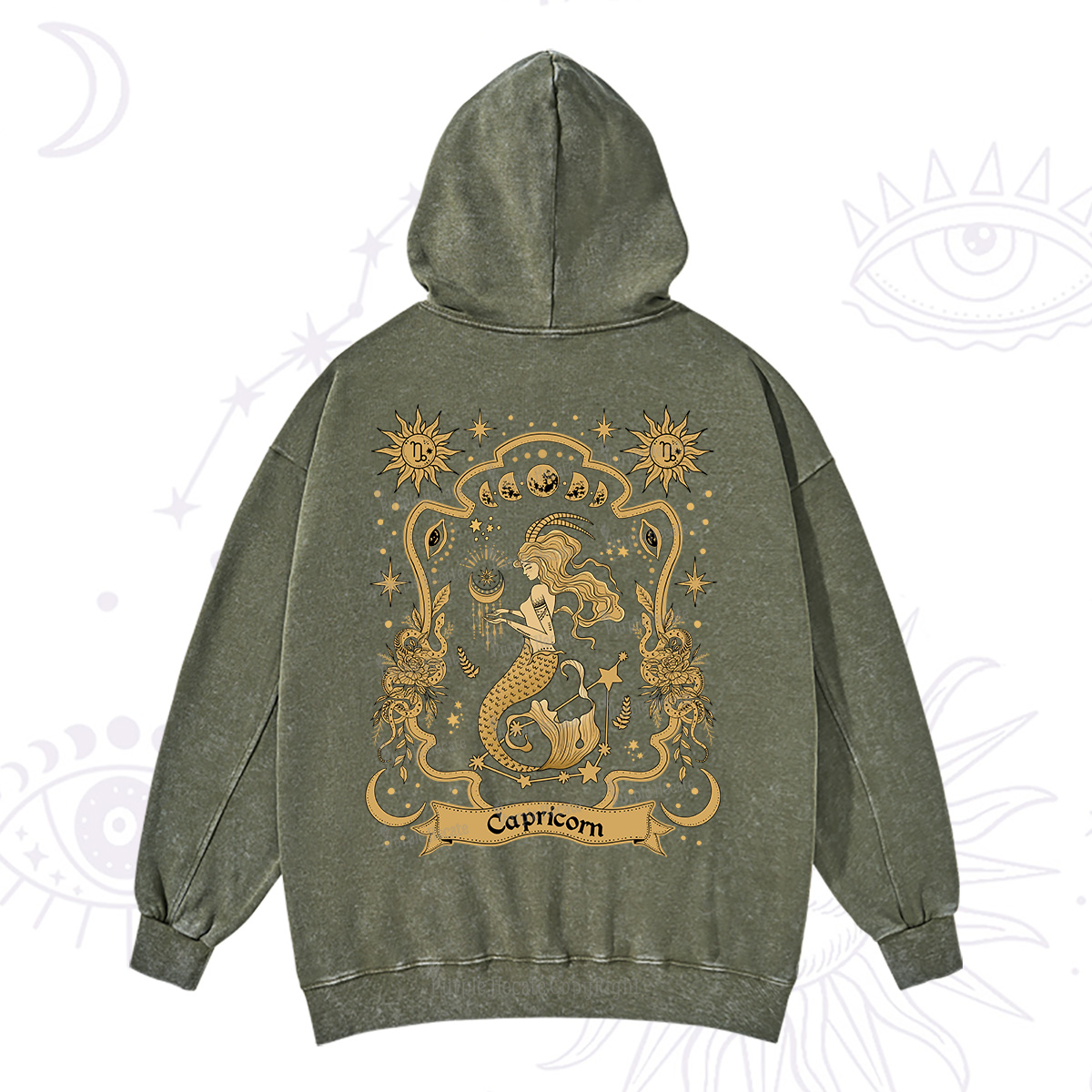 Purplehecate Capricorn' Astral Mirage Zodiac Washed Hoodie