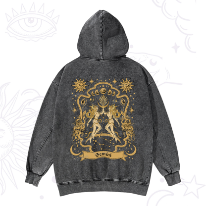 Purplehecate Gemini' Astral Mirage Zodiac Washed Hoodie