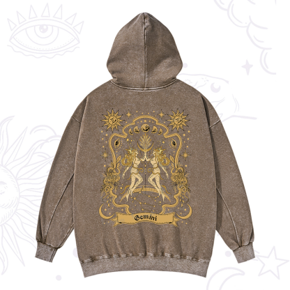 Purplehecate Gemini' Astral Mirage Zodiac Washed Hoodie