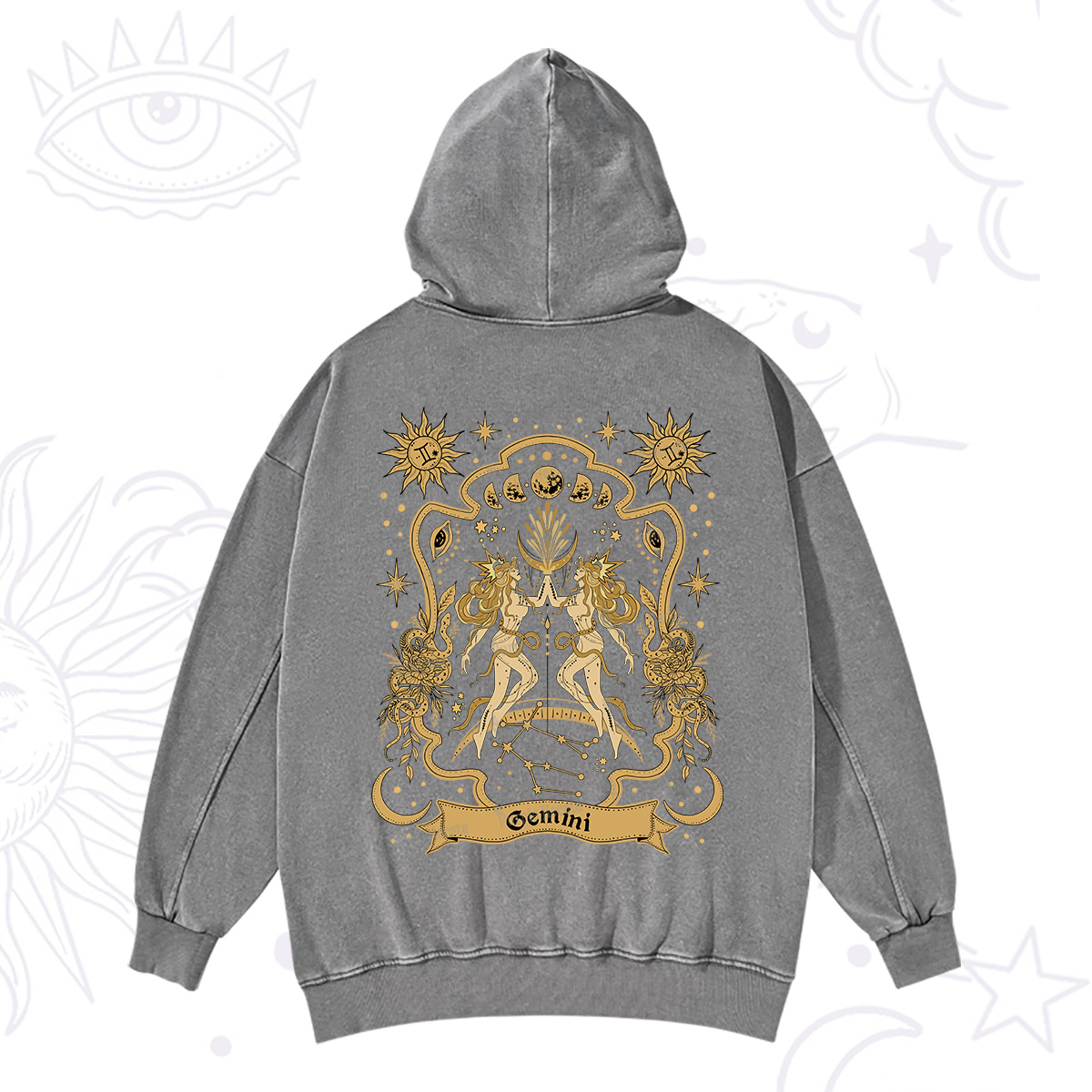 Purplehecate Gemini' Astral Mirage Zodiac Washed Hoodie