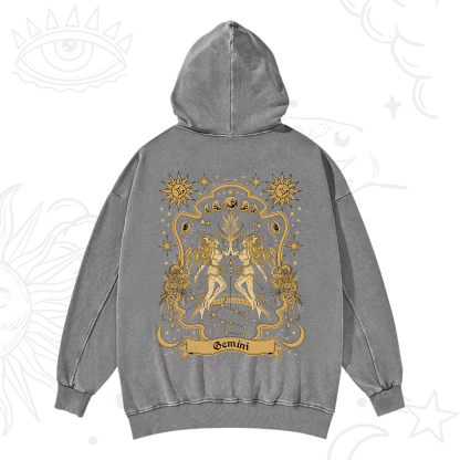 Purplehecate Gemini' Astral Mirage Zodiac Washed Hoodie