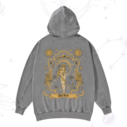 Purplehecate Aries' Astral Mirage Zodiac Washed Hoodie