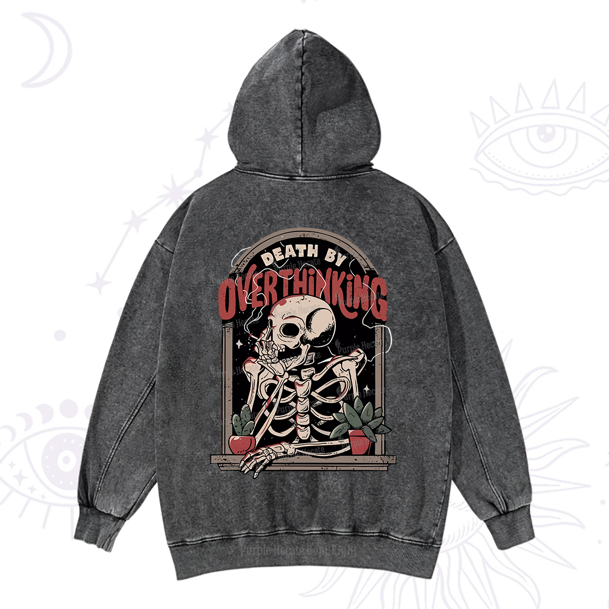 Purplehecate Death By Overthinking Washed Hoodie