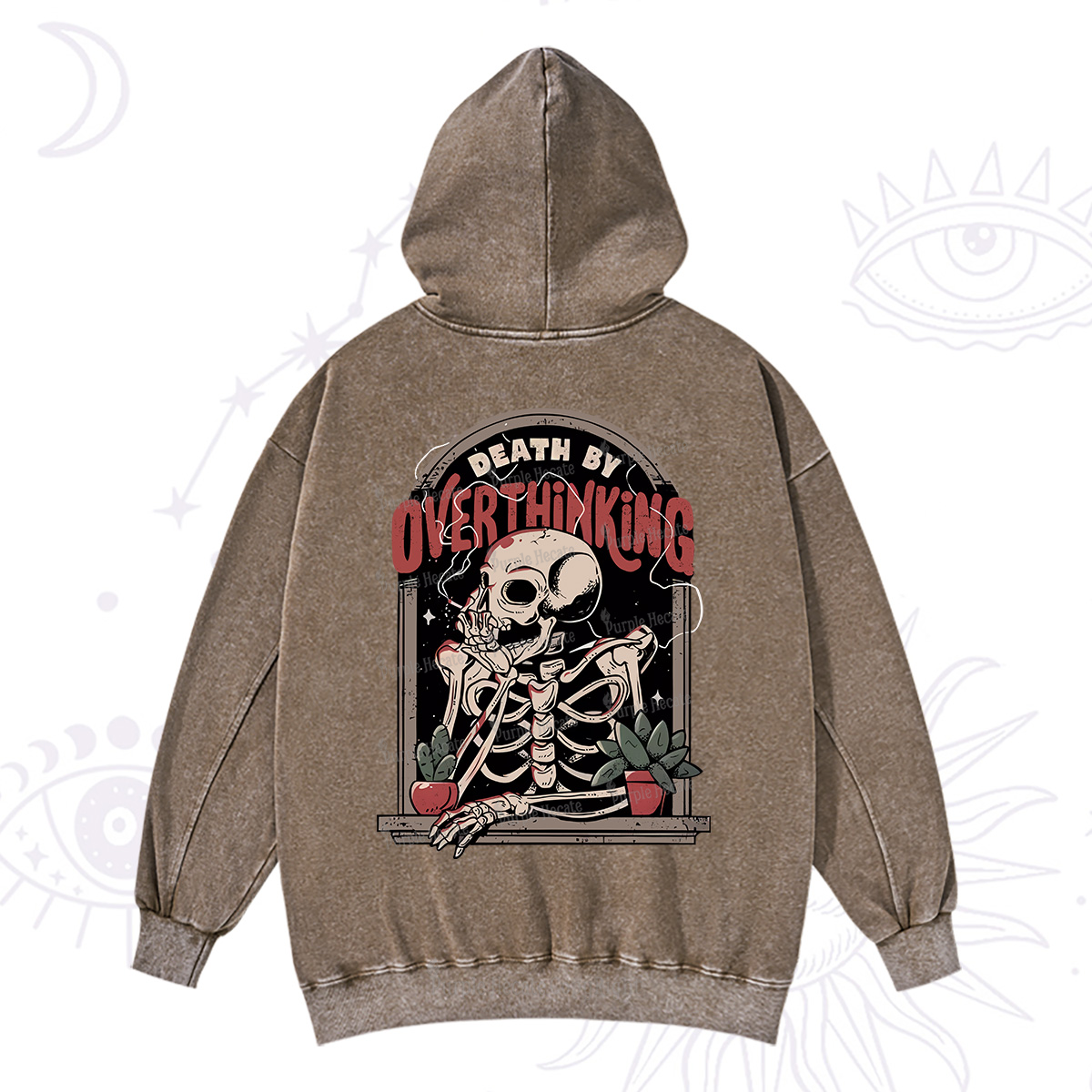 Purplehecate Death By Overthinking Washed Hoodie
