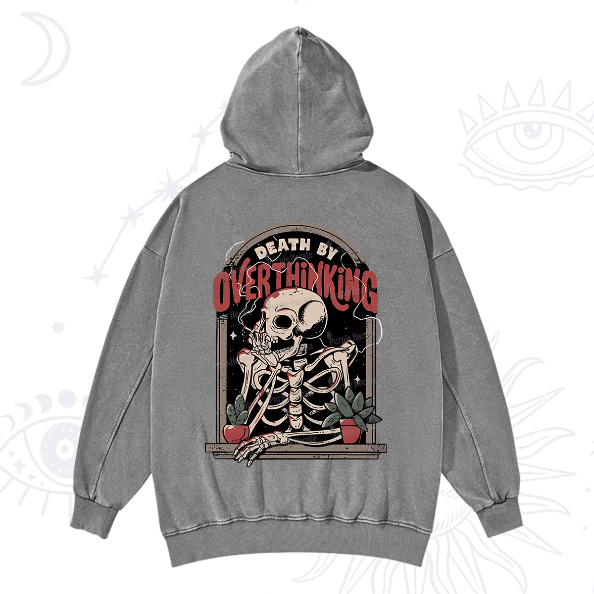 Purplehecate Death By Overthinking Washed Hoodie
