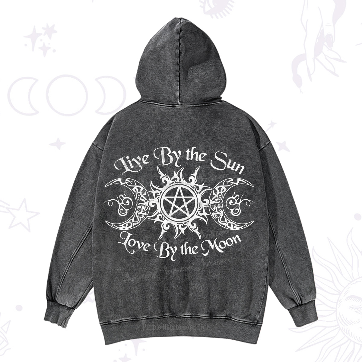 Purplehecate Hecate's Lunar Blessing Washed Hoodie