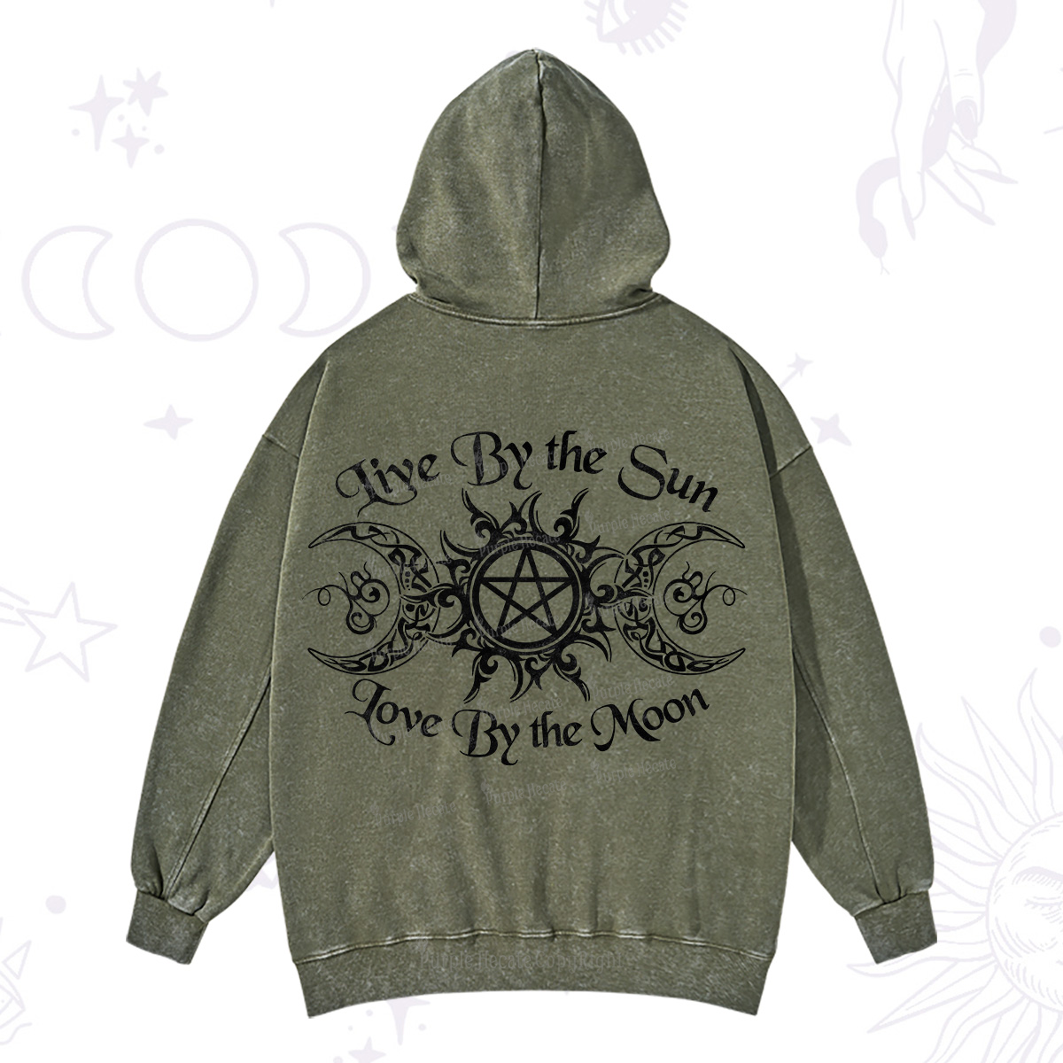 Purplehecate Hecate's Lunar Blessing Washed Hoodie