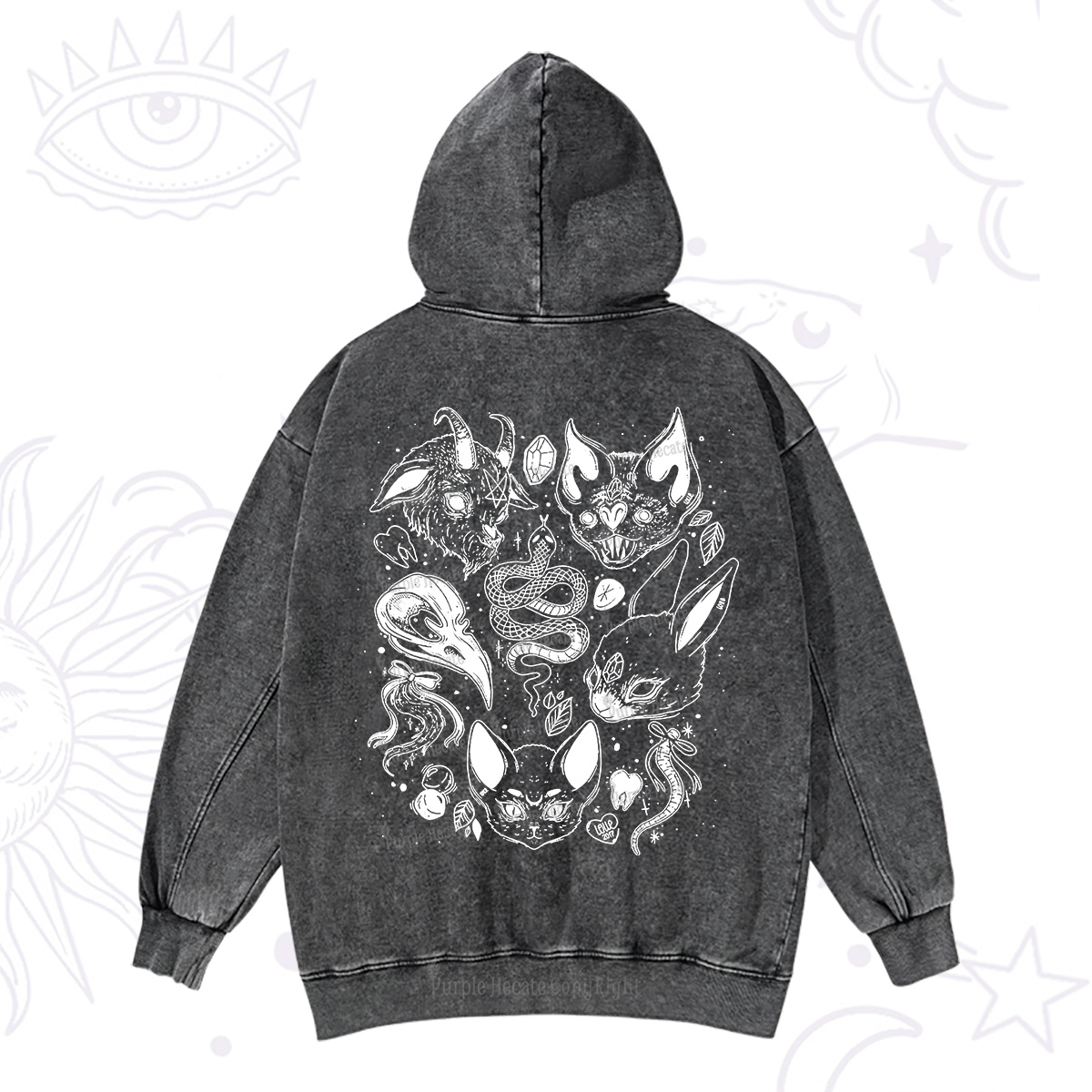 Purplehecate Familiar Spirits Washed Hoodie