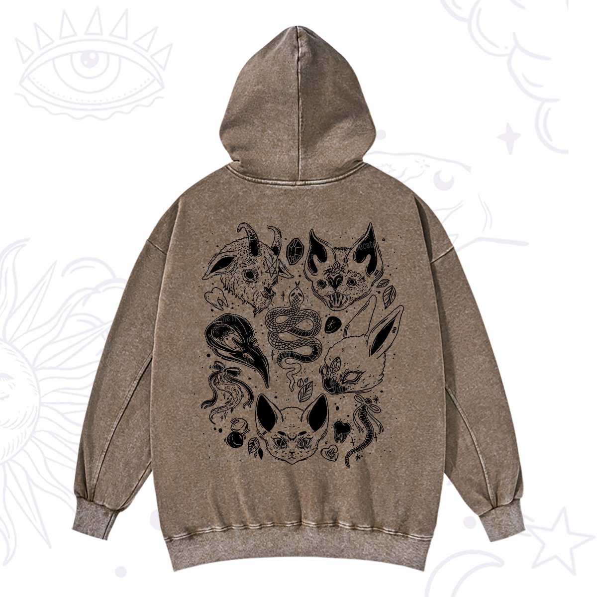 Purplehecate Familiar Spirits Washed Hoodie