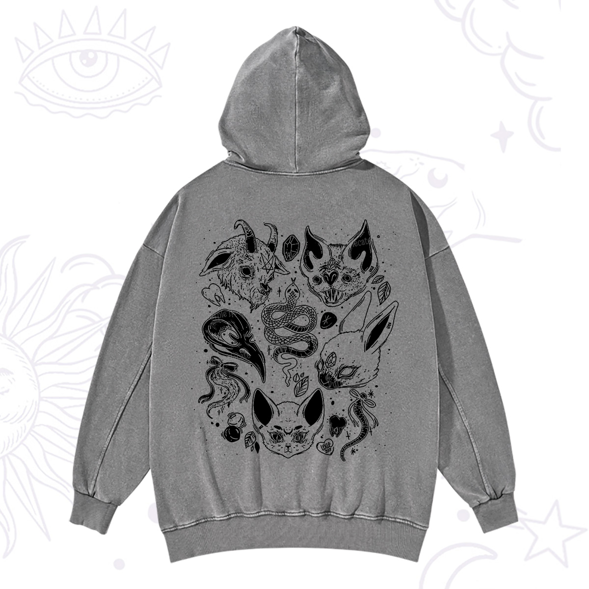 Purplehecate Familiar Spirits Washed Hoodie