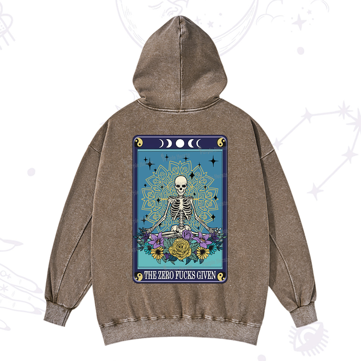 Purplehecate The Zero Fucks Given Tarot Washed Hoodie