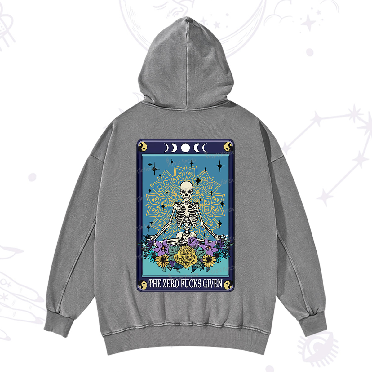 Purplehecate The Zero Fucks Given Tarot Washed Hoodie
