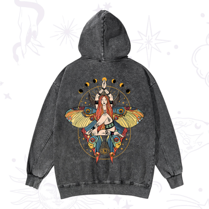 Purplehecate Luna Moth Washed Hoodie