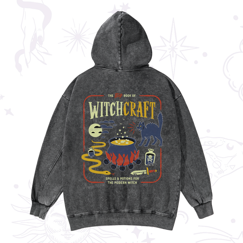 Purplehecate Book Of Witchcraft Washed Hoodie