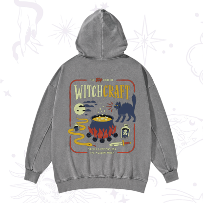 Purplehecate Book Of Witchcraft Washed Hoodie