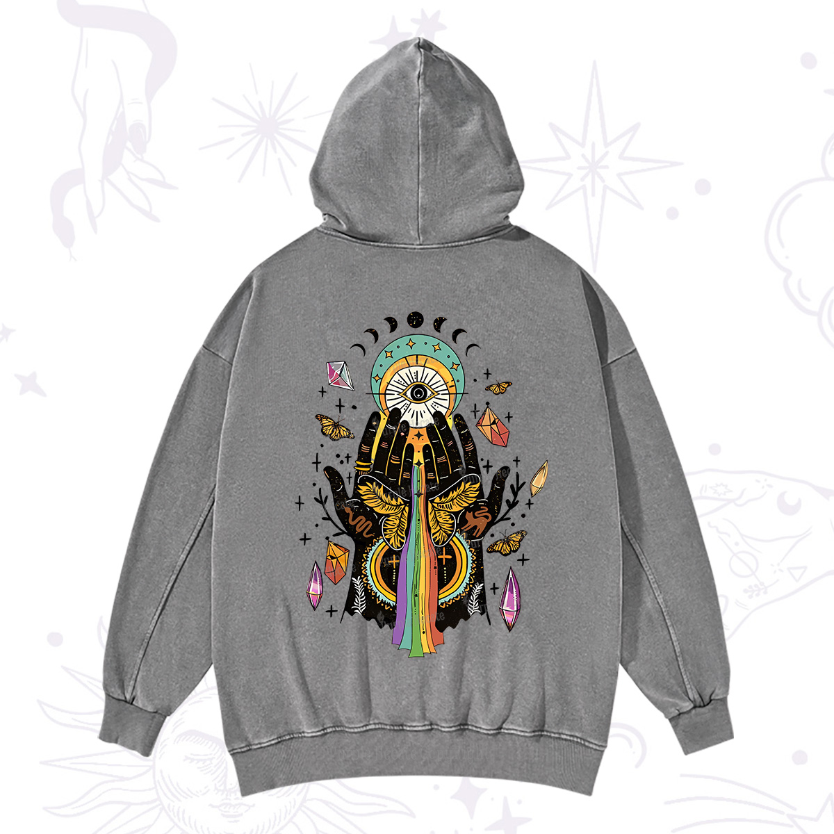 Purplehecate Mystical Witchy Hands Washed Hoodie