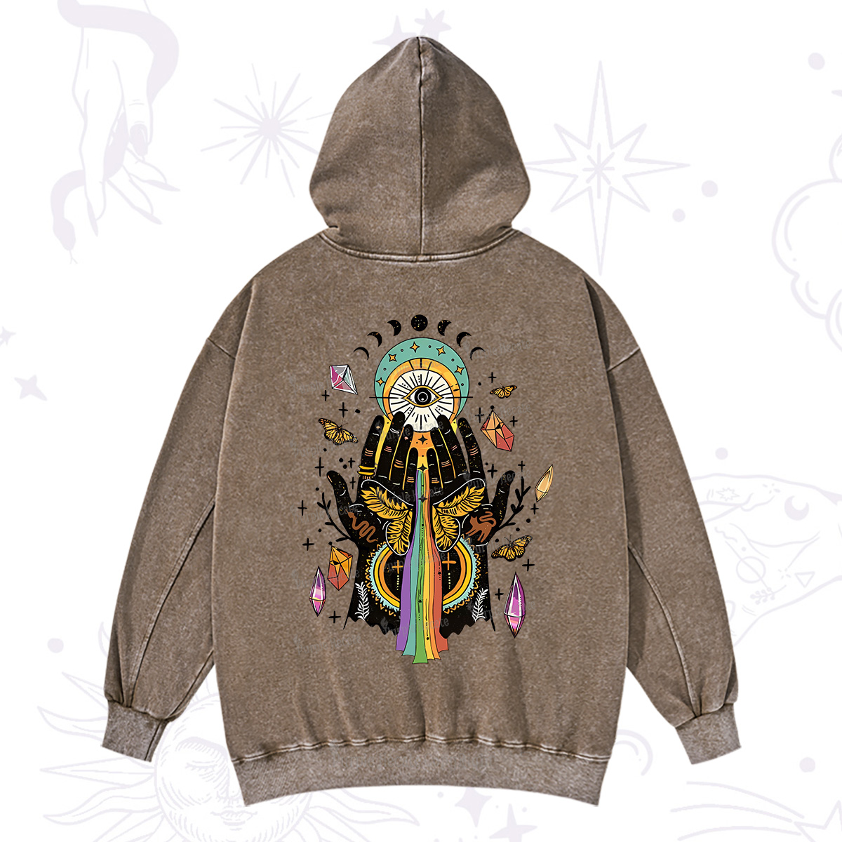 Purplehecate Mystical Witchy Hands Washed Hoodie