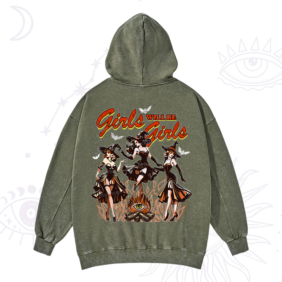 Purplehecate Girls Will Be Girls Washed Hoodie