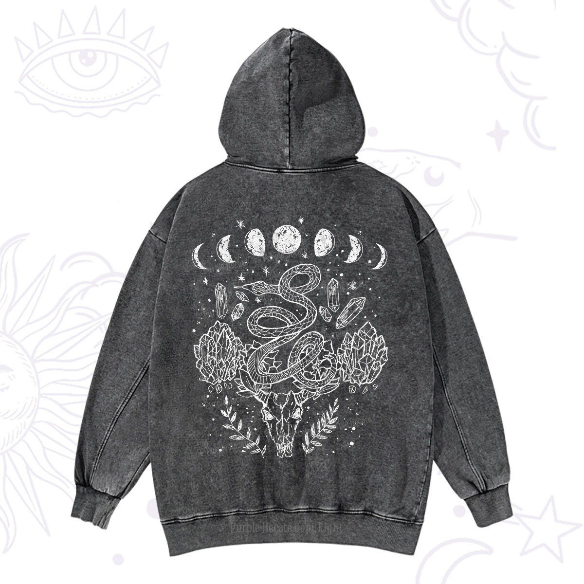 Purplehecate Crystals Witchy Washed Hoodie