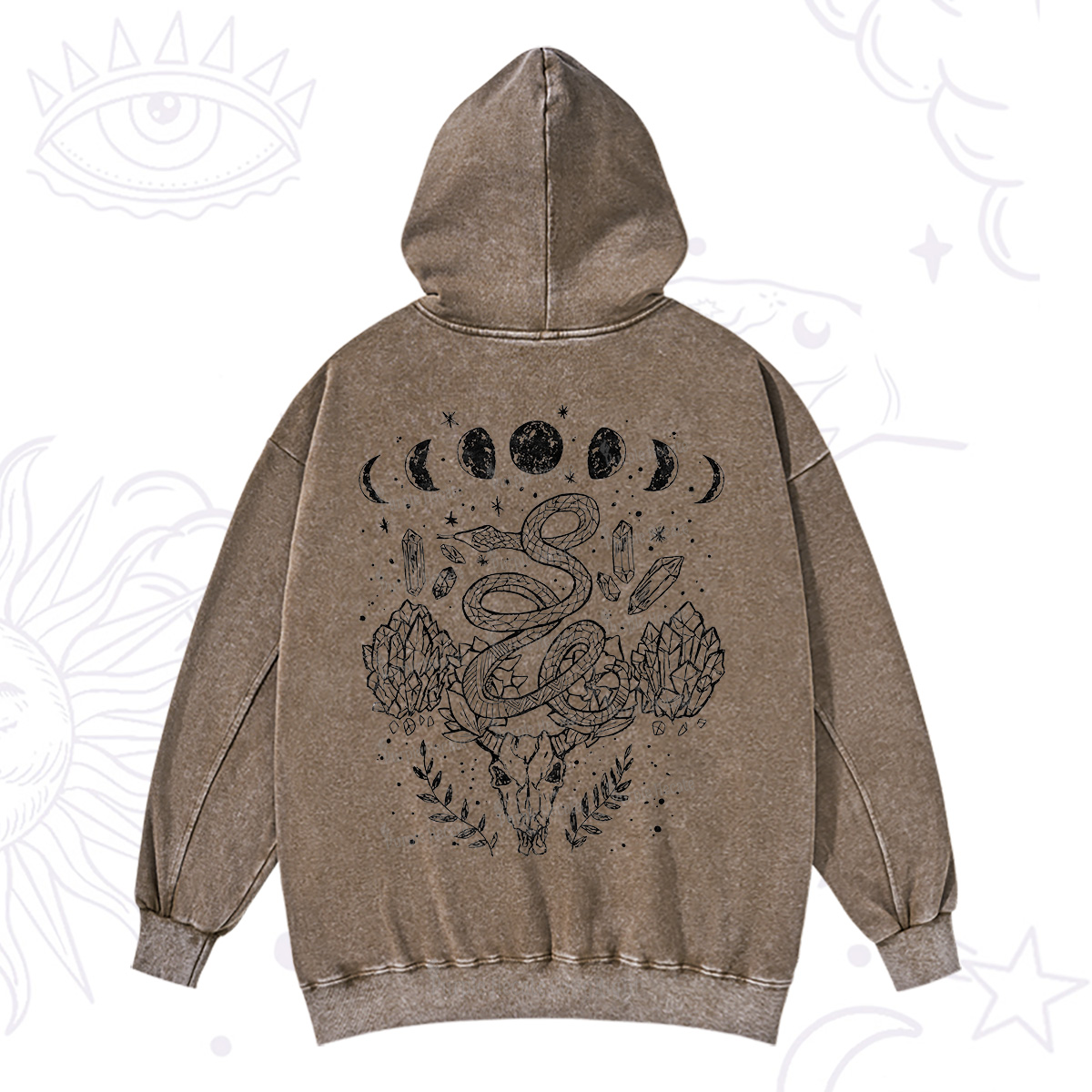 Purplehecate Crystals Witchy Washed Hoodie