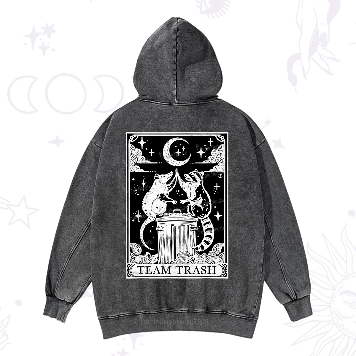Magic Purplehecate The Team Trash Tarot Washed Hoodie