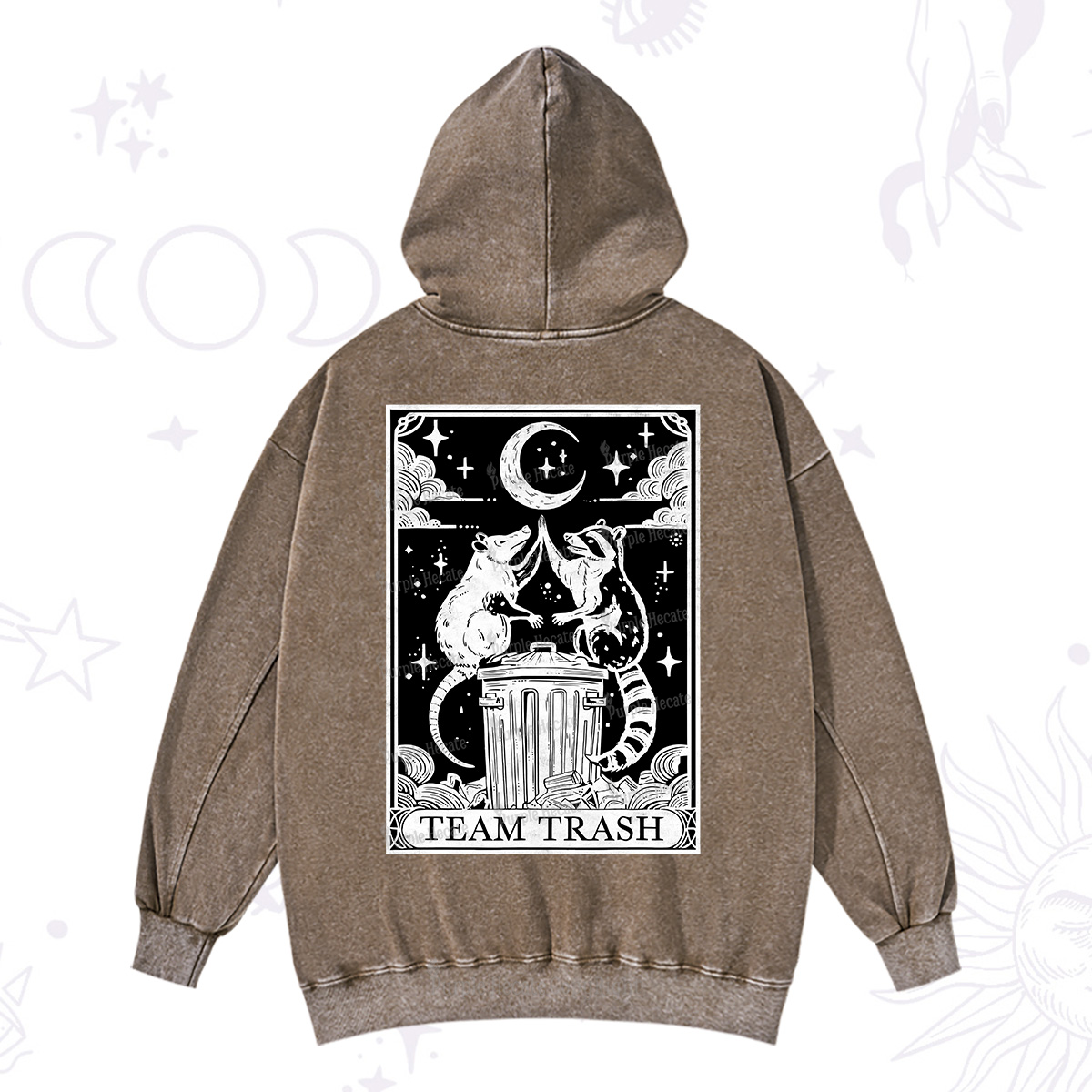 Purplehecate The Team Trash Tarot Washed Hoodie