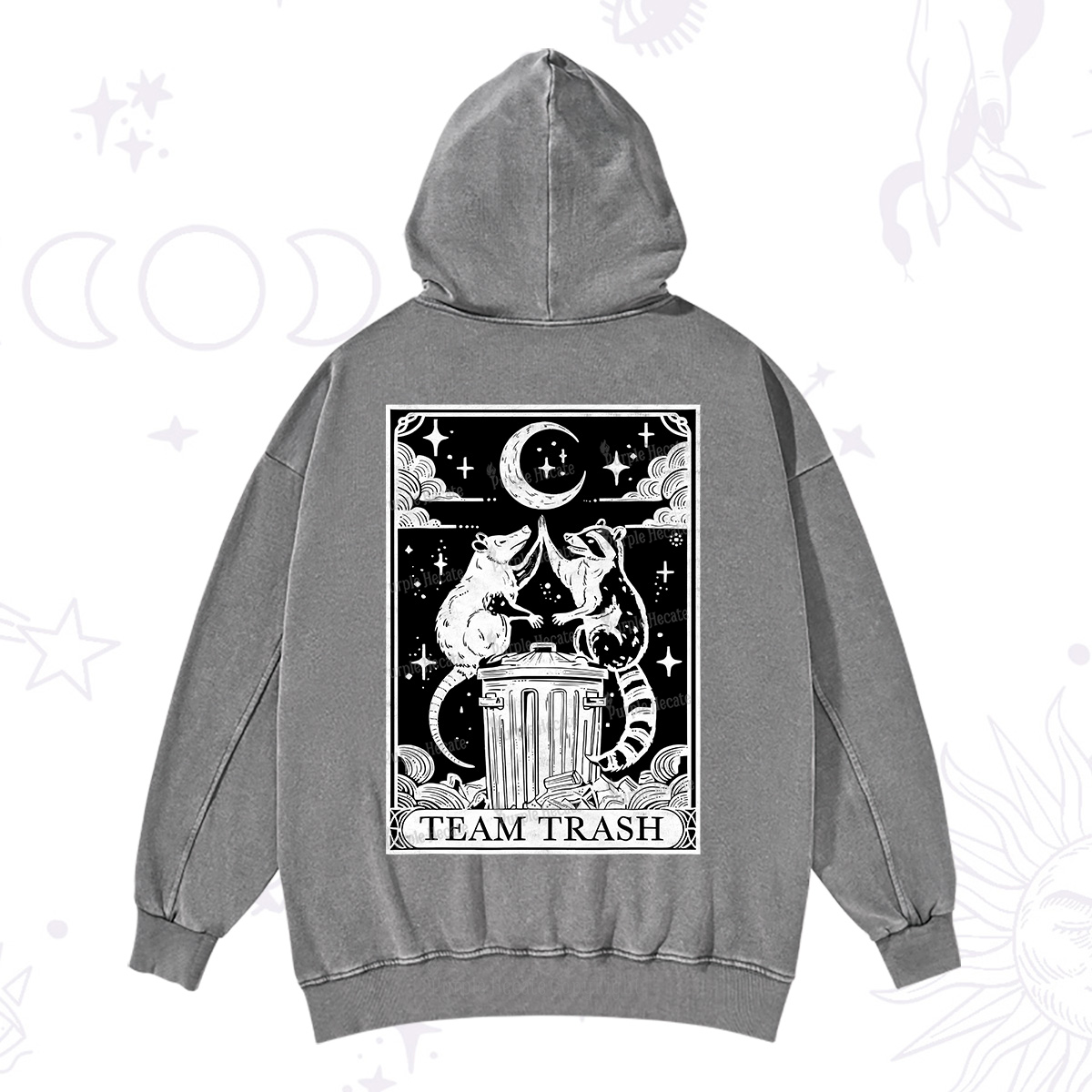 Purplehecate The Team Trash Tarot Washed Hoodie
