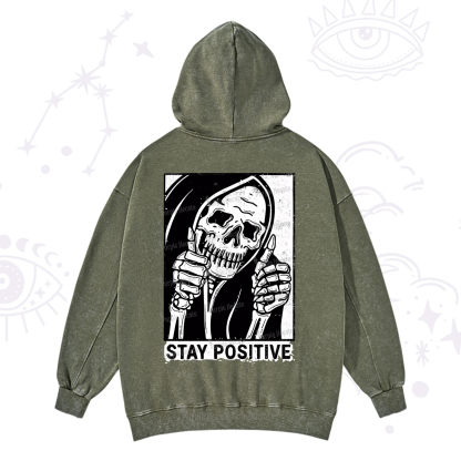 Purplehecate Stay Positive Washed Hoodie