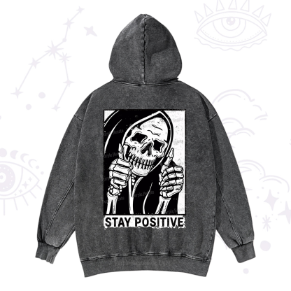 Purplehecate Stay Positive Washed Hoodie