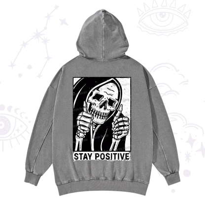 Purplehecate Stay Positive Washed Hoodie