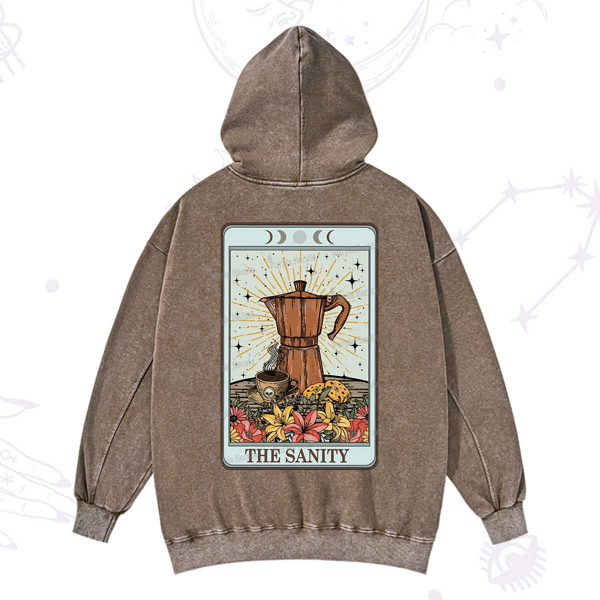 Purplehecate The Sanity Food Tarot Washed Hoodie
