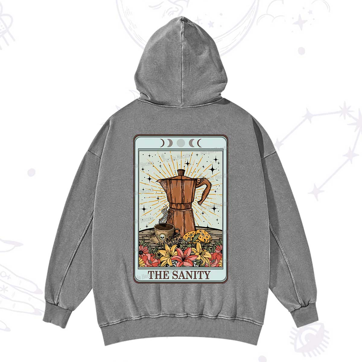Purplehecate The Sanity Food Tarot Washed Hoodie