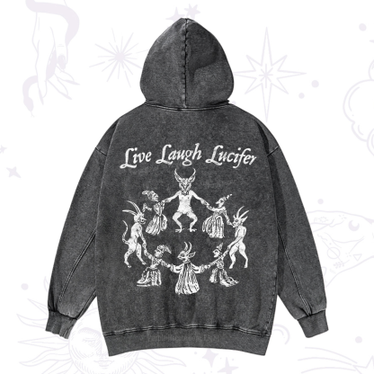 Purplehecate Live Laugh Lucifer Washed Hoodie