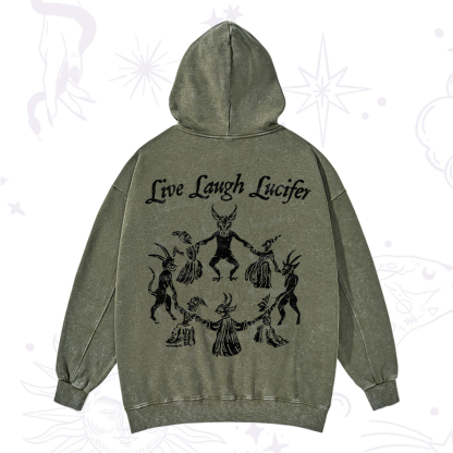 Purplehecate Live Laugh Lucifer Washed Hoodie