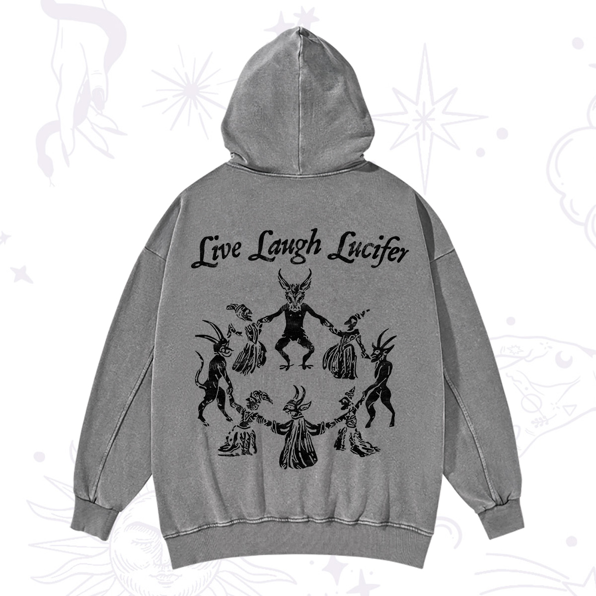 Purplehecate Live Laugh Lucifer Washed Hoodie