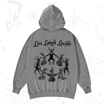 Purplehecate Live Laugh Lucifer Washed Hoodie