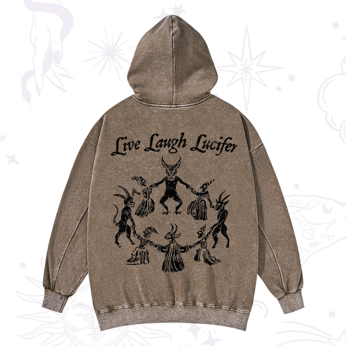 Purplehecate Live Laugh Lucifer Washed Hoodie