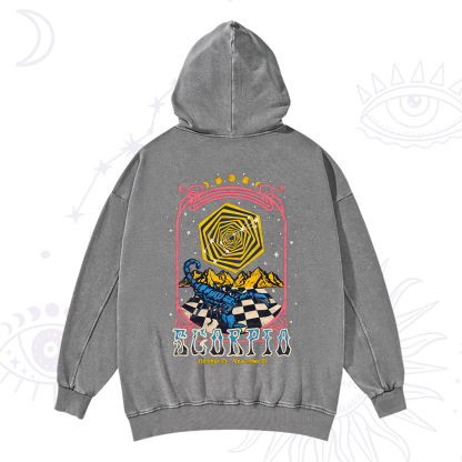 Purplehecate Scorpio Crew Zodiac Washed Hoodie