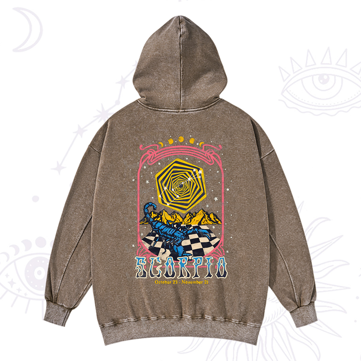 Purplehecate Scorpio Crew Zodiac Washed Hoodie