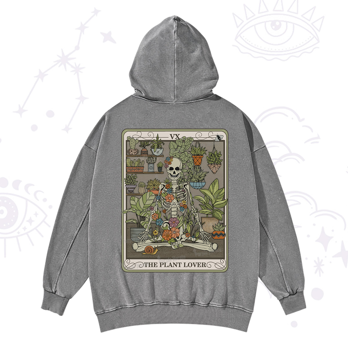 Purplehecate The Plant Lover Tarot Washed Hoodie
