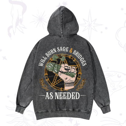 Purplehecate Will Burn Sage And Bridges Washed Hoodie