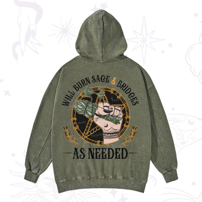 Purplehecate Will Burn Sage And Bridges Washed Hoodie