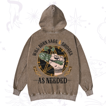 Purplehecate Will Burn Sage And Bridges Washed Hoodie