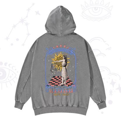 Purplehecate Libra Crew Zodiac Washed Hoodie
