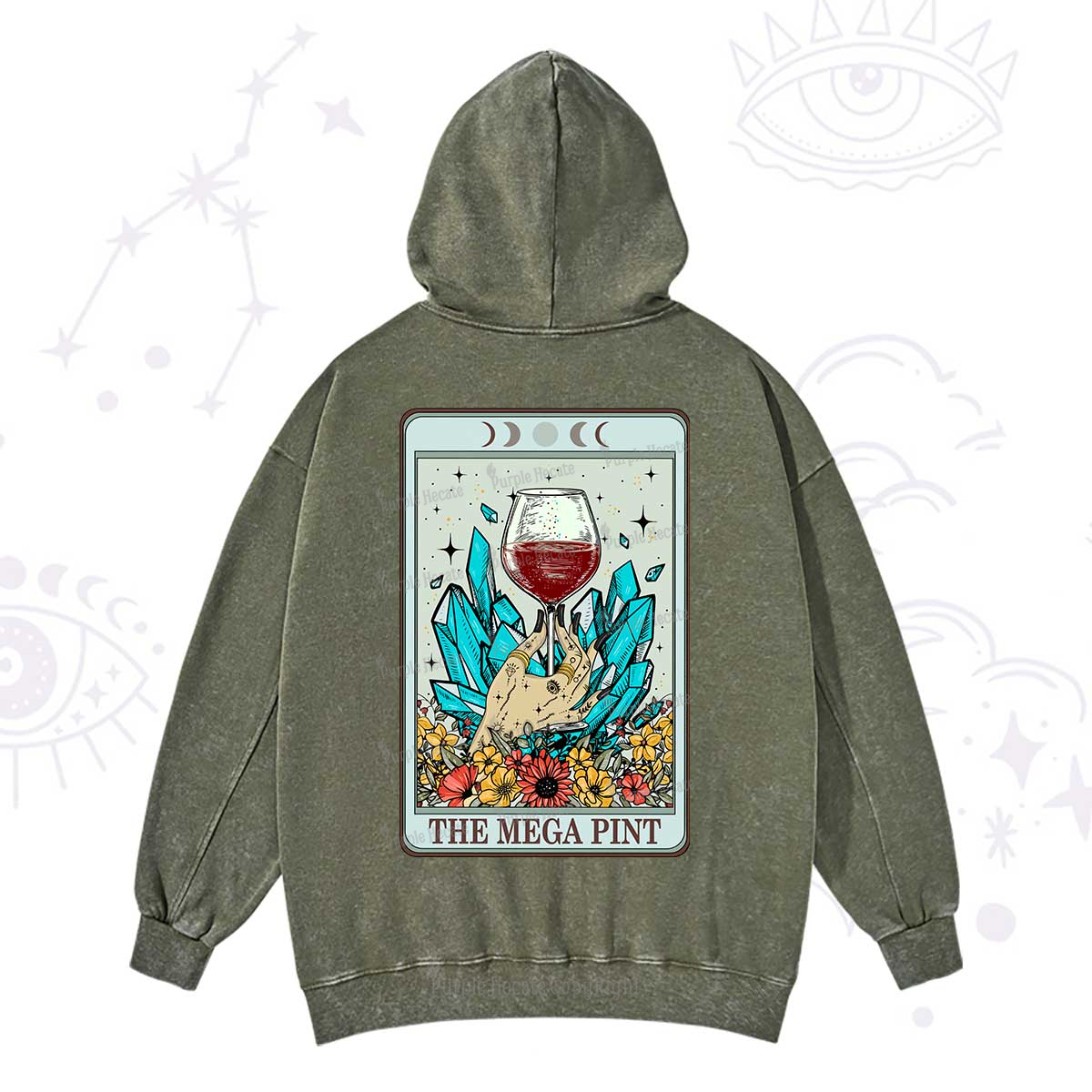 Purplehecate The Mega Pint Washed Hoodie