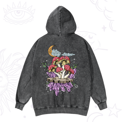 Purplehecate Fantasy Mushroom Washed Hoodie