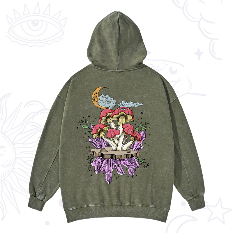 Purplehecate Fantasy Mushroom Washed Hoodie